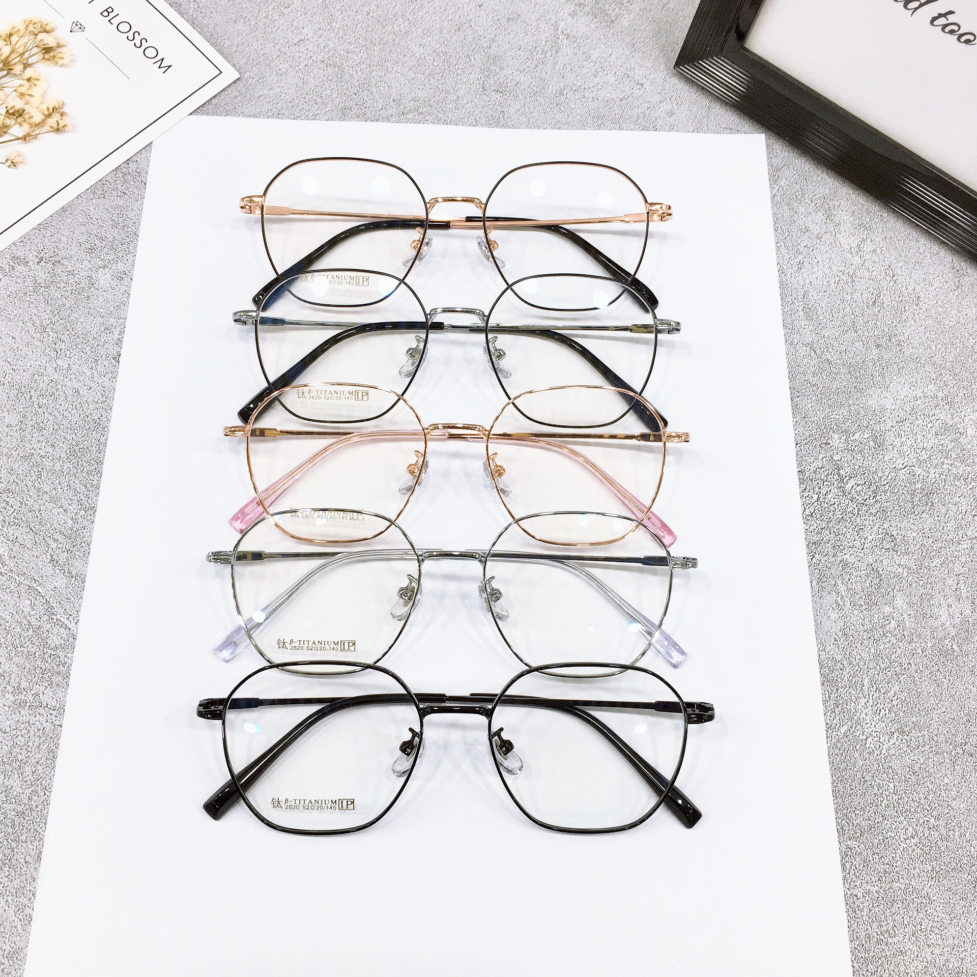 新款木九十同款近视眼镜架韩版复古超轻金属加厚边圆框多边眼镜框