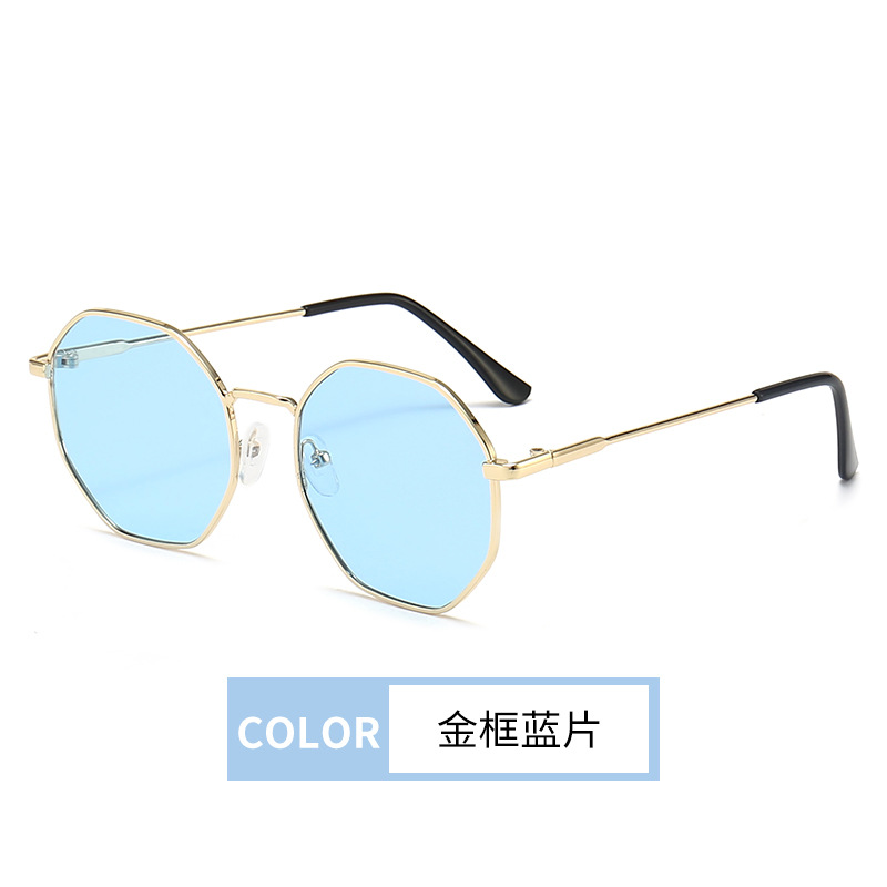 Fashion Retro Full Frame Sunglasses Metal Frame Fashion Sunglasses Men and Women Travel Street Shooting Sun-Shade Glasses