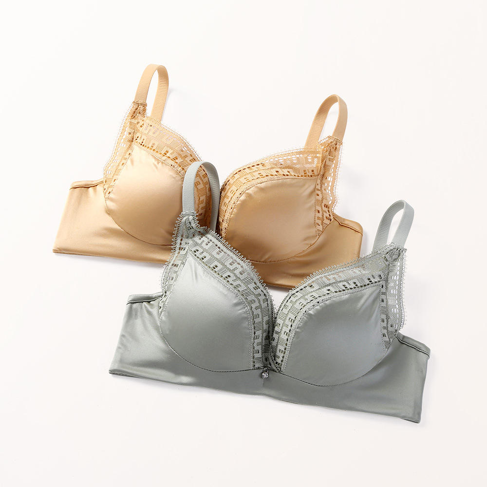 夏季新款无痕女士文胸聚拢轻薄蕾丝透气蚕丝抑菌少女内衣bra