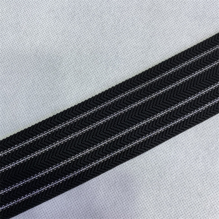 Factory in Stock 5cm Waist of Trousers Skirt Waist Elastic Band Herringbone Pattern Sunken Stripe Gold and Silver Colored Onion High Elastic Ribbon