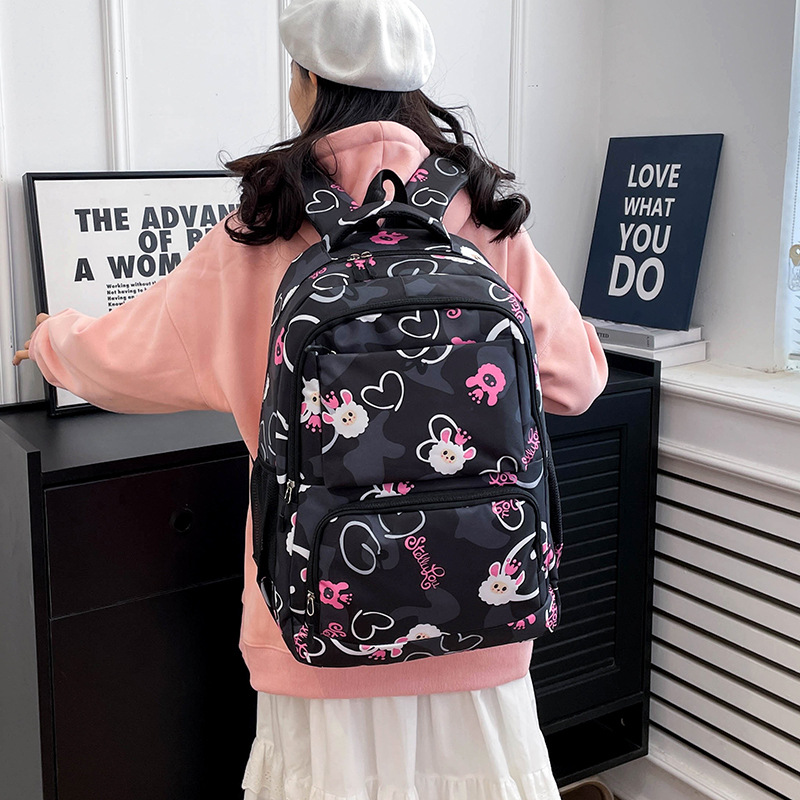 New Schoolbag Junior High School Student Ultra-Light Printing Large Capacity Backpack Travel High School Student Backpack