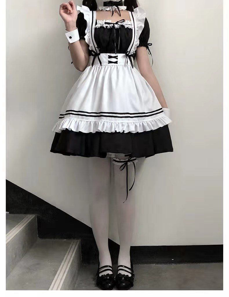 日系女仆装cos大佬洛丽塔套装可爱学生连衣裙二次元服装大码夜场