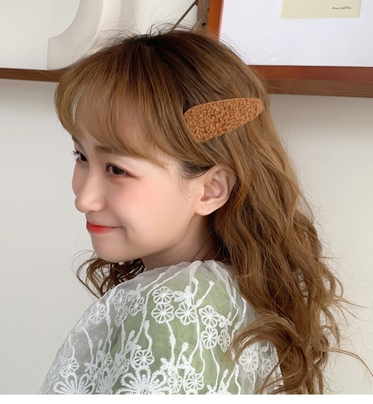 秋冬网红毛线头饰发夹女边夹少女发卡韩国一字夹日系毛绒