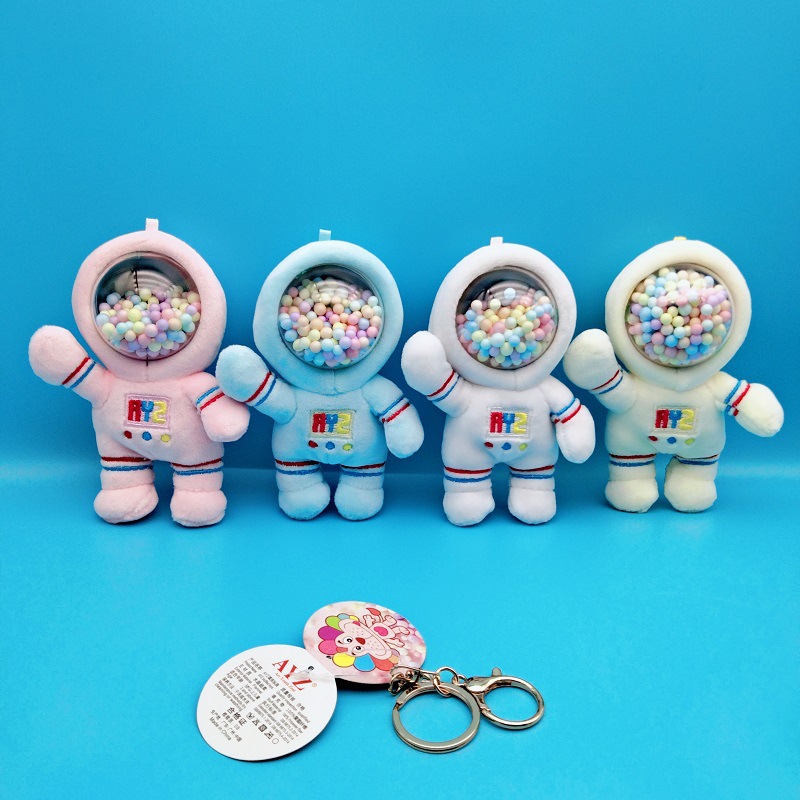 创意可爱卡通毛绒宇航员钥匙扣太空人汽车钥匙链情侣包包挂件礼品
