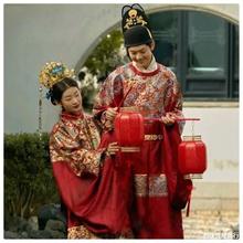 国风中式婚纱照摄影道具绣球结婚明制汉服拍照高端长柄古风红灯笼