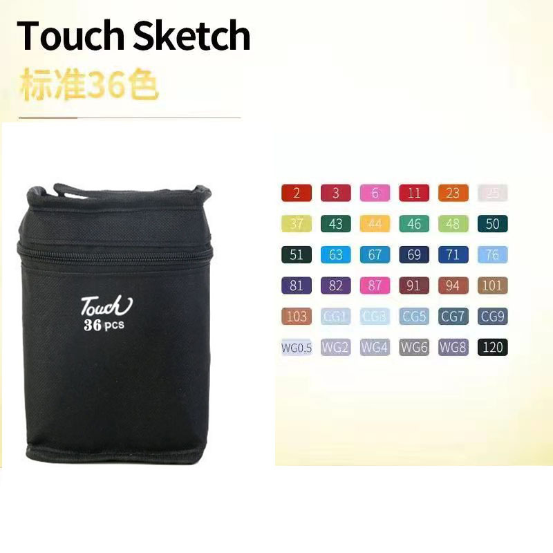 Factory Direct Sales Double-Headed Mark Portable Bag Oily Watercolor Pen Painting Design 24 Colors 48 Colors 80 Colors in Stock