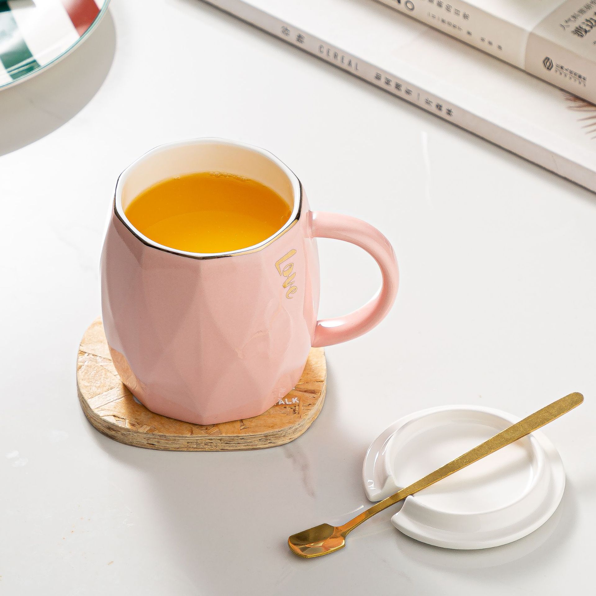 Fashion Simple Gold Edge Mug Office Meeting Couple Water Cup Creative Gift Ceramic Cup Wholesale