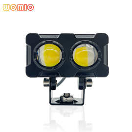 跨境现货摩托车射灯白黄双色LED汽车工作灯改装电动车前照灯