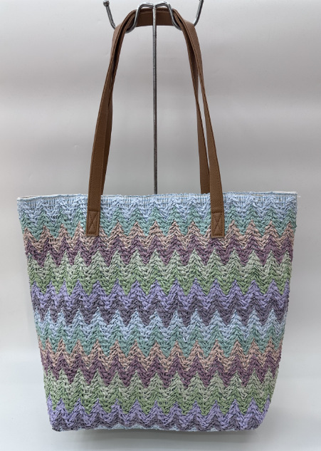 Spot Wave Straw Bag