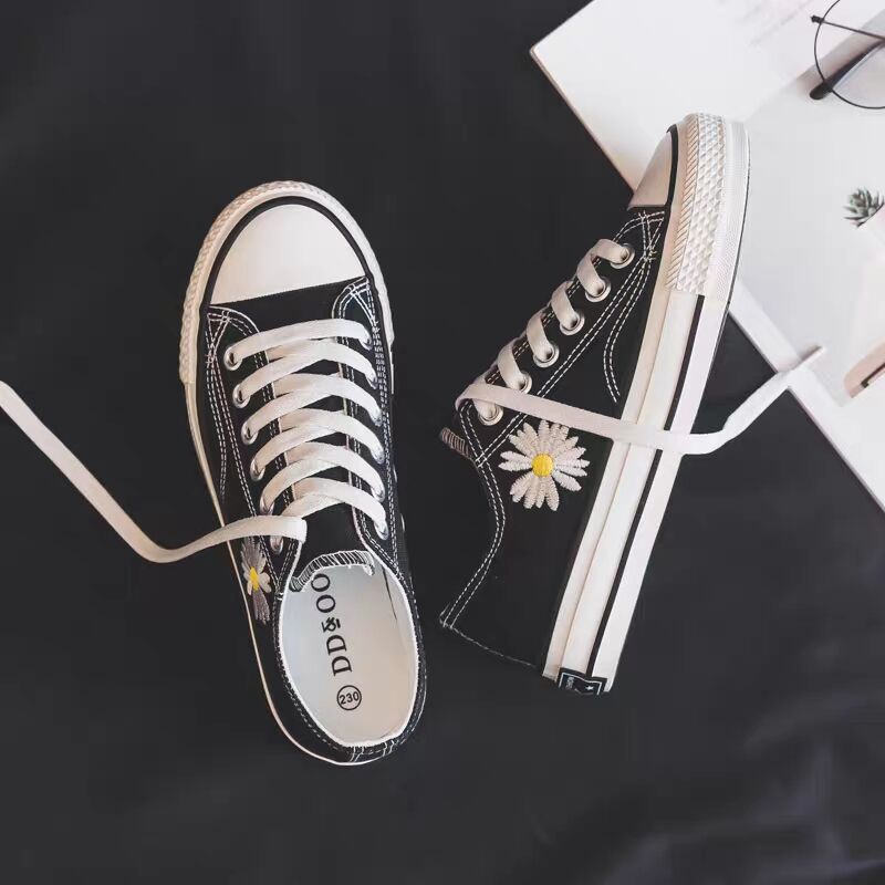 小雏菊低帮帆布鞋女学生韩版1970s复古百搭权志龙gd同款ins板鞋潮