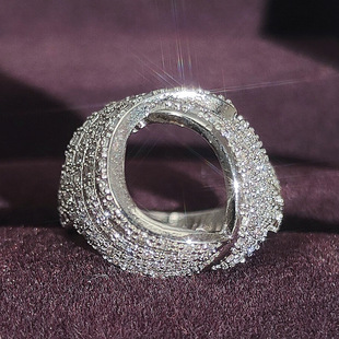 黛晞 跨境速卖通新款 热卖奢华整圈锆石镶嵌满钻 订婚女戒指5580