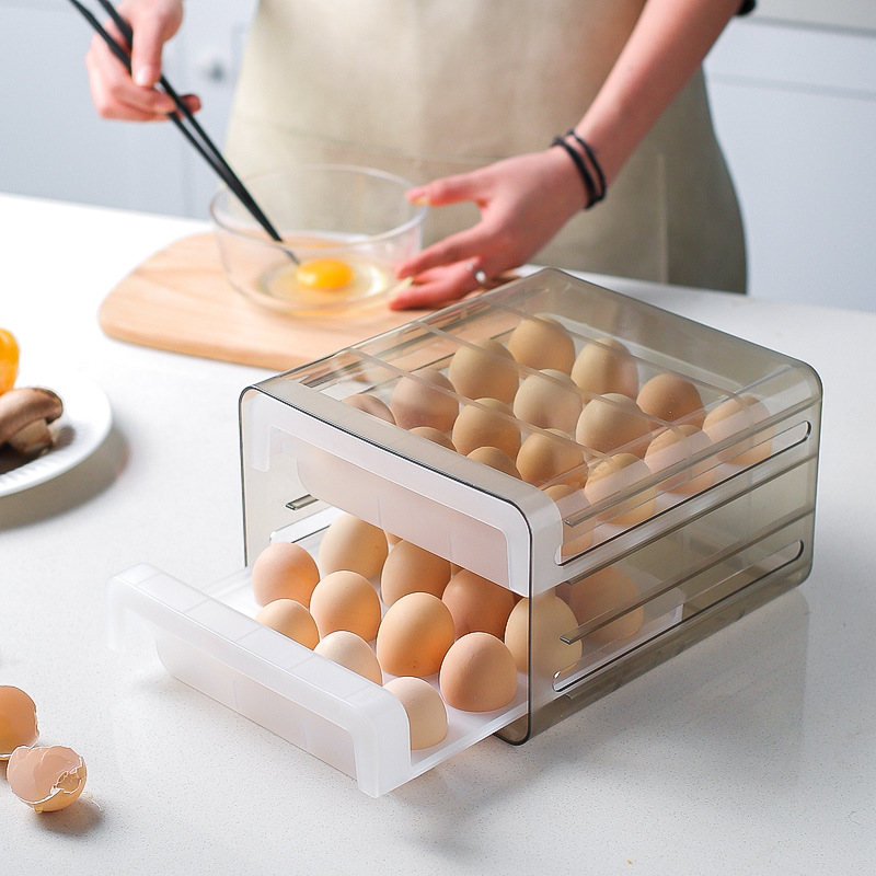 冰箱鸡蛋收纳盒抽屉式装鸡蛋盒子厨房专用保鲜盒鸡蛋托家用