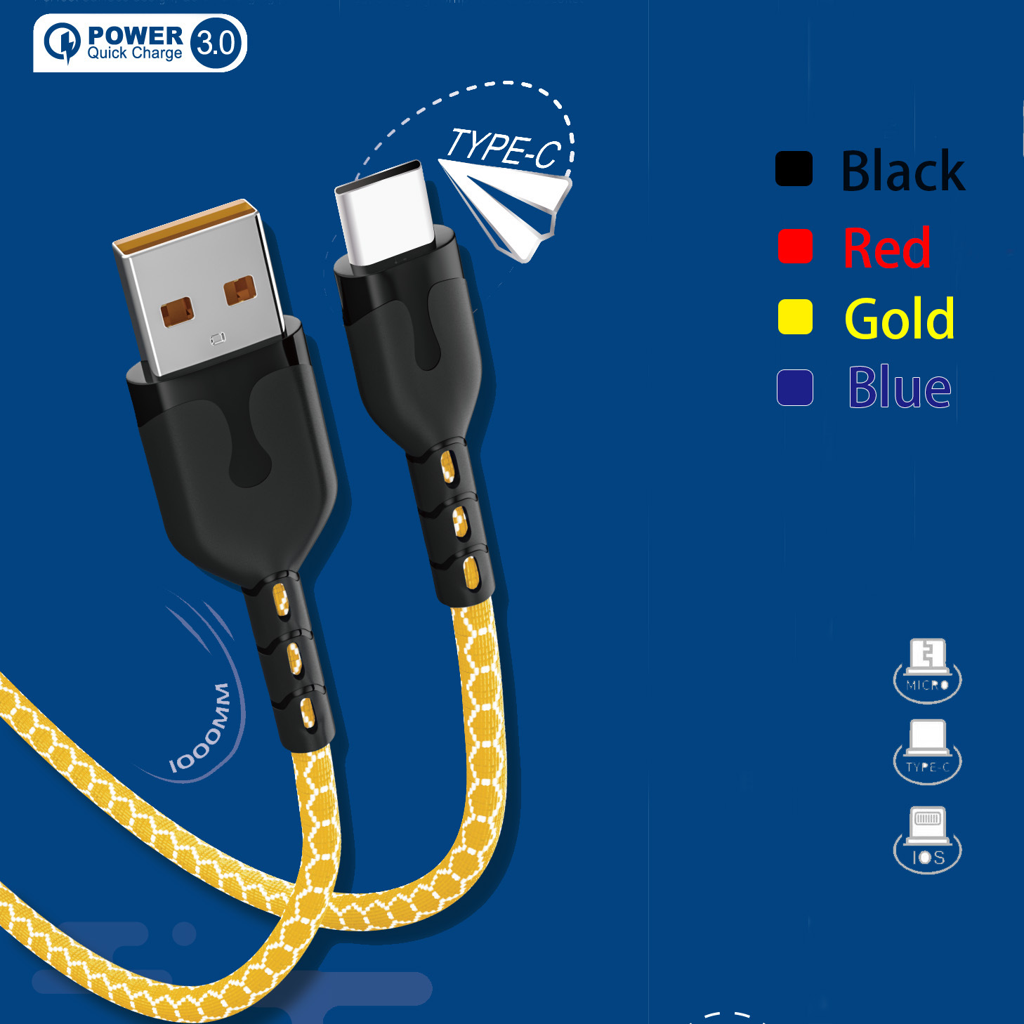 LDO-D50 New Nylon Preparation Fast Charge Data Cable Support I5 Android Tc Smartphone Qc3.0 Function