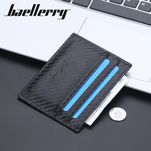 Baellerry新款男士卡包薄款简约双面卡位卡夹碳纤维PU皮卡套批发