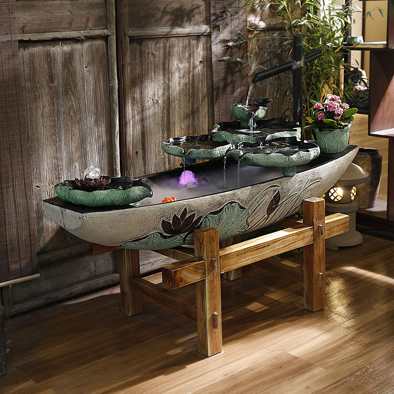 假山流水喷泉落地摆件庭院盆景中国风茶室客厅办公室装饰水景鱼缸