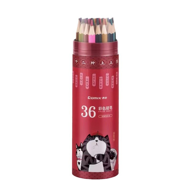 Classic Elementary School Student Colored Pencil Set 36 Color Children Stationery Pencil Paper Tube Pencil Cross-Border Wholesale