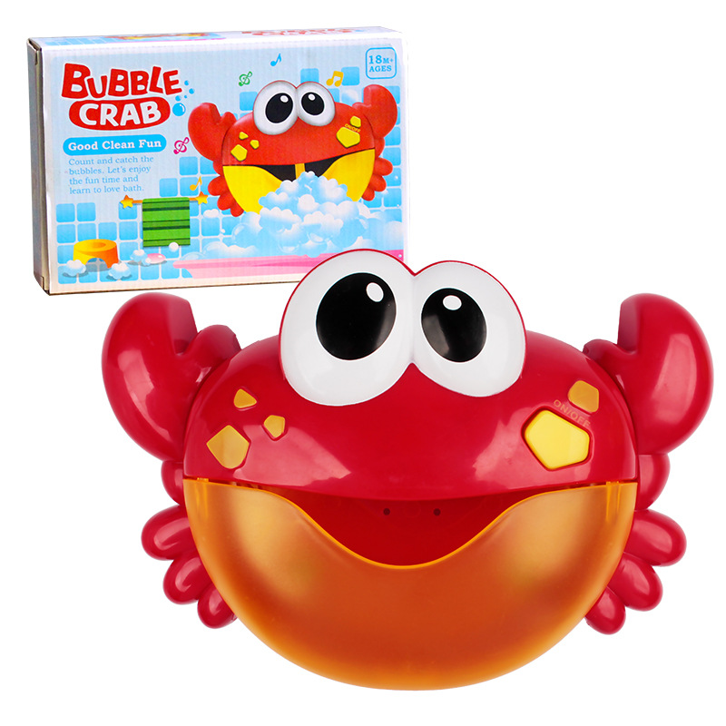 Cross-Border Hot Sale Bath Toys Electric Octopus Bubble Machine Baby Bath Frog Crab Spit Bubble Bath Toys