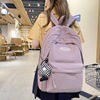 Japanese minimalist ins Solid Backpack Korean Edition College wind fresh Junior school student high school student schoolbag