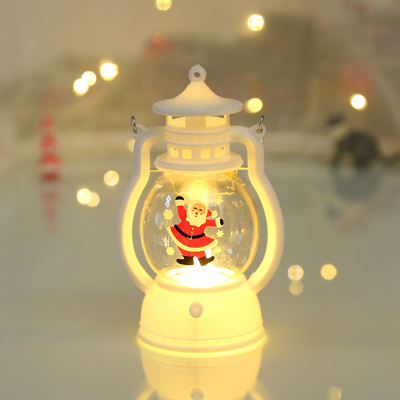 Christmas Storm Lantern LED Electronic Candle Christmas Eve Elderly Snowman Baking Decoration Scene Portable Small Oil Lamp Batch