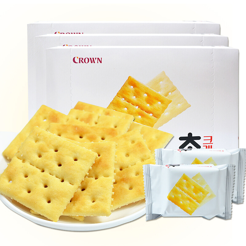 进口韩国可瑞安280g太口咸味苏打饼干营养薄脆零食整箱批发5.8产