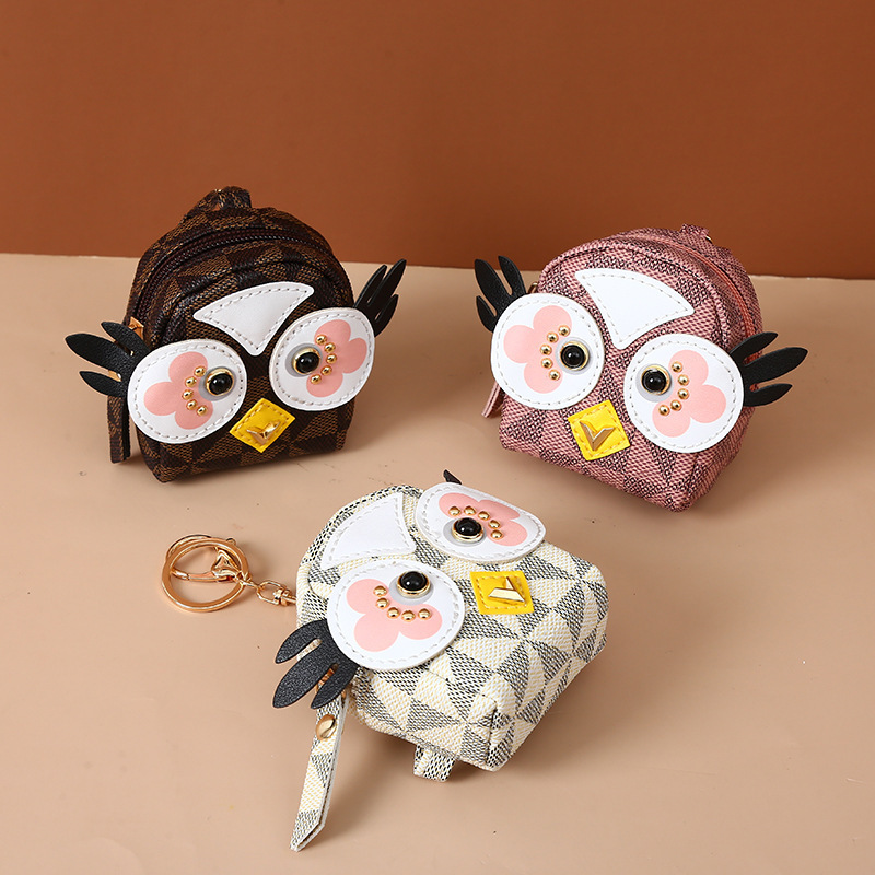 Big Eye Owl Creative Wallet Korean Girly Ins Coin Bag Cartoon Mini Primary School Student Key Case