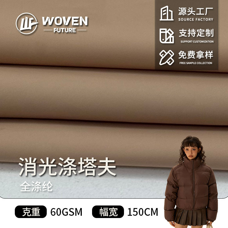 工厂货源消光涤塔夫全涤防寒防风休闲运动羽绒服棉服冲锋衣面料