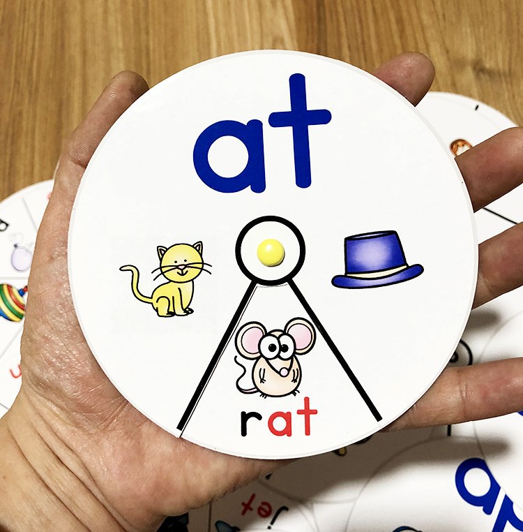 英语转盘教具教学启蒙自然早教音标单词卡趣味英文塑料拼读课堂