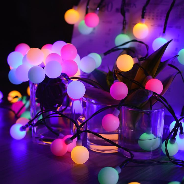 led太阳能灯串200灯小白球奶泡户外景观庭院装饰彩灯圣诞节日灯饰