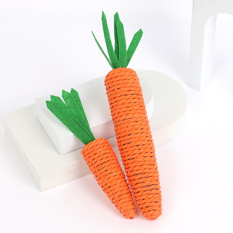 New Pet Toy in Stock Wholesale Hemp Rope Carrot Cat Toy Carrot Hemp Rope Cat Teaser Toy