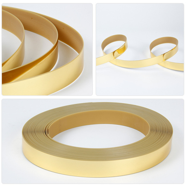 源头厂家封边条pvc金色拉丝镜面abs拉丝装饰条热熔带胶包边条订做