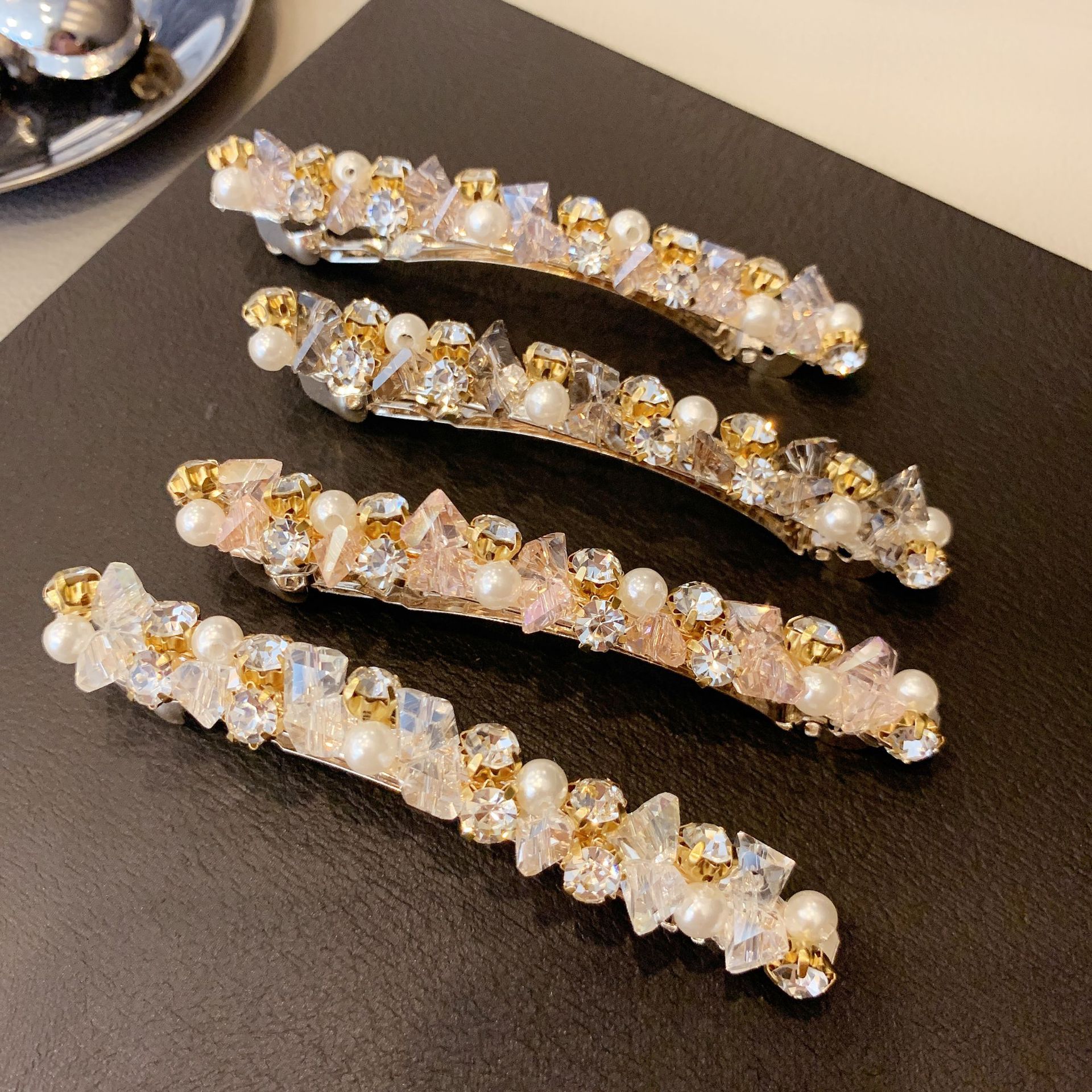 韩版发夹网红同款2021年新款耳边发卡侧边短发珍珠水钻发饰头饰女