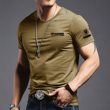 特种兵高弹力新疆棉健美健身显肌肉兄弟修身黑色短袖男士半袖t恤