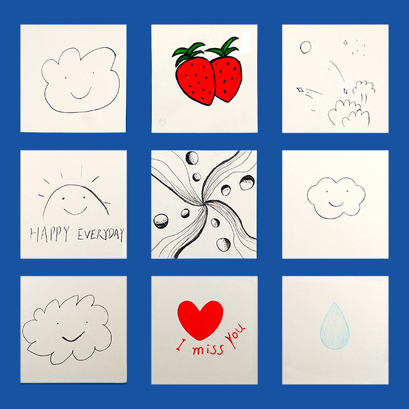 正方形白卡纸缠绕画纸白色手绘图画纸标准白色纸砖插画尺寸可切