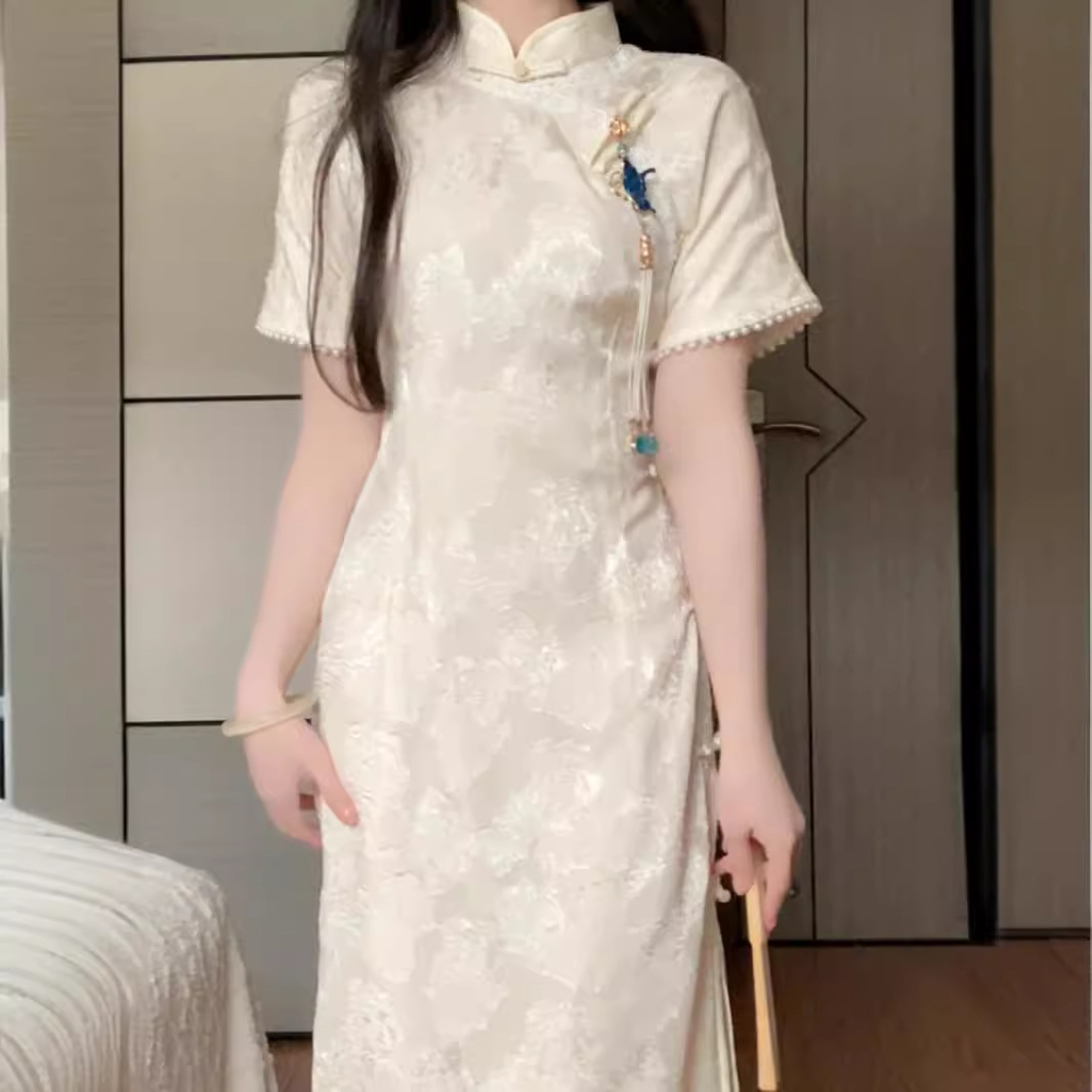 新中式女装汉服改良版旗袍年轻款少女连衣裙日常可穿夏季2024新款