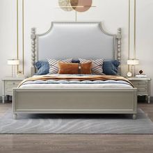 美式实木床轻奢主卧双人床大床现代简约欧式婚床网红高箱储物床