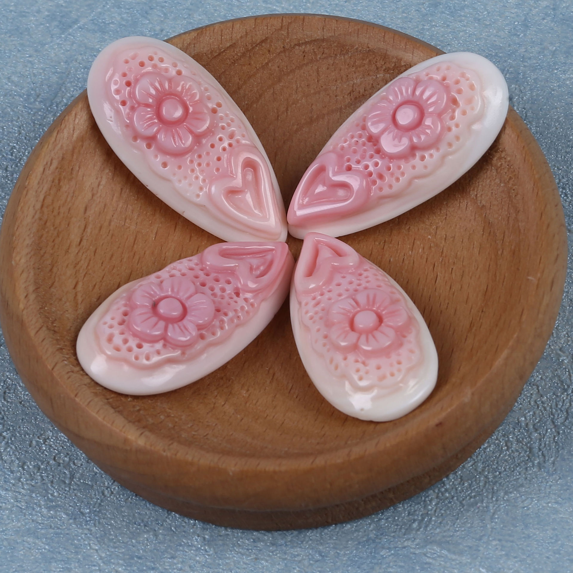 天然鲍鱼贝海贝粉贝颗粒半成品 可做吊坠耳环纪念品 印花贝壳