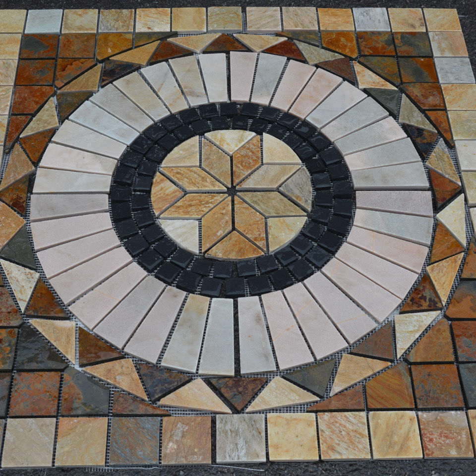 花园地砖文化石户外盘别墅庭院室外拼花仿古田园花砖