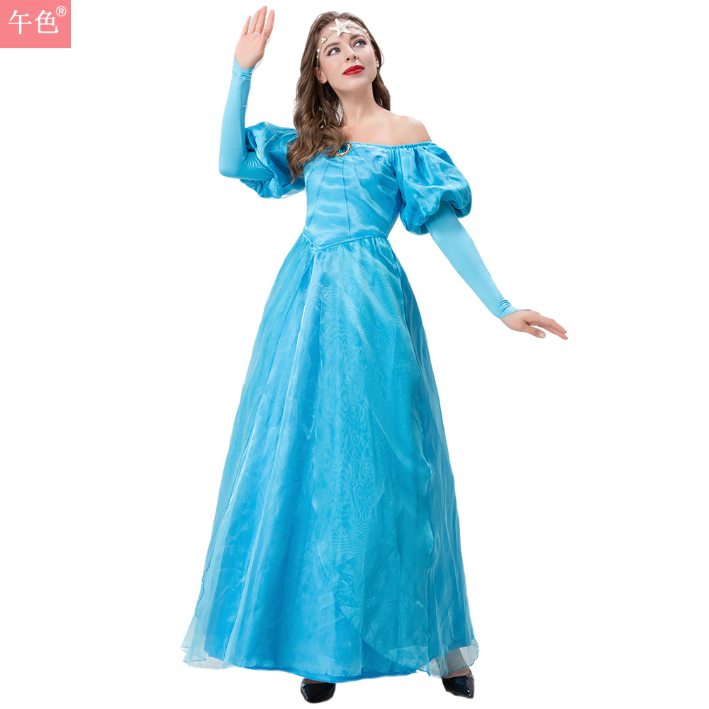 2022新款万圣节服装灰姑娘公主裙辛德瑞拉连衣裙舞会女王演出礼服