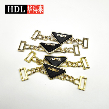 批发合金电镀装饰链条金色豆豆鞋鞋扣 diy服饰箱包五金配件裤腰链