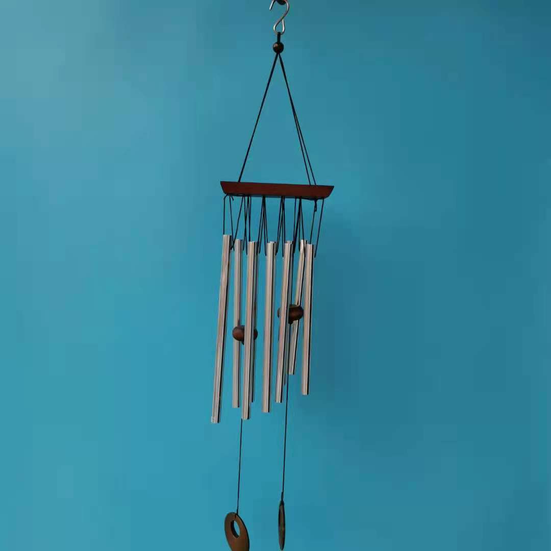 武汉根鑫工艺10铝管长方木板木质金属风铃 中式日式外贸风铃礼品