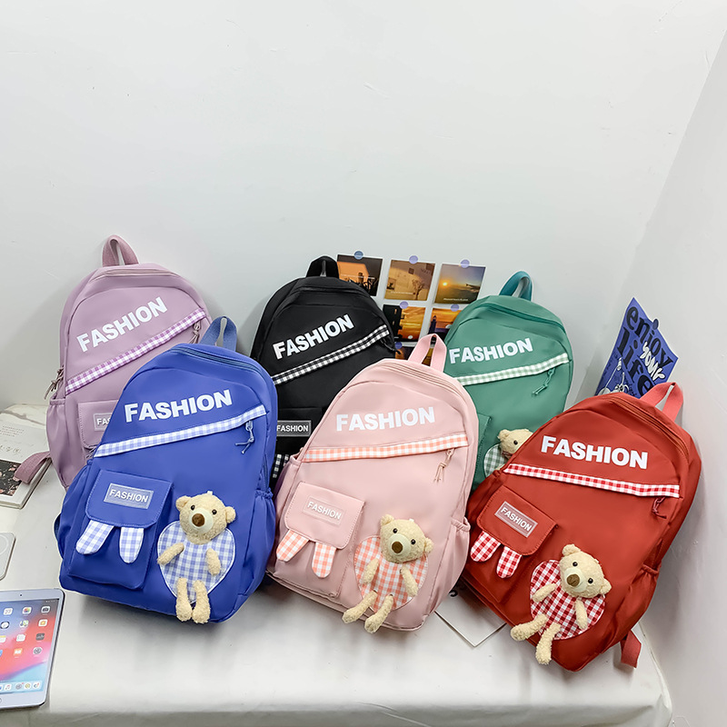 Wholesale Female Junior High School Student High School Student Bag Simple New Summer College Students' Backpack Middle School Student Large Capacity Schoolbag