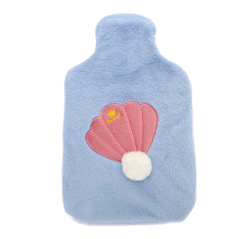 Cross-Border New Arrival Plush Female Student Hot Compress Belly Hot-Water Bag PVC Thickened Household Removable and Washable Hot Water Injection Bag