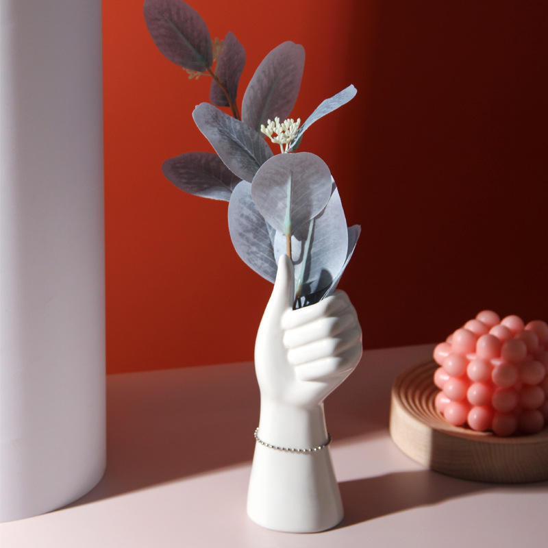 Nordic Ins Ceramic Vase Crafts Human Body Vase Living Room Simple Flower Arrangement Arm Vase Amazon Hot Sale