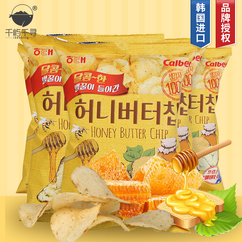 一件代发 韩国进口海太蜂蜜黄油薯片60g膨化小吃网红零食礼包批发