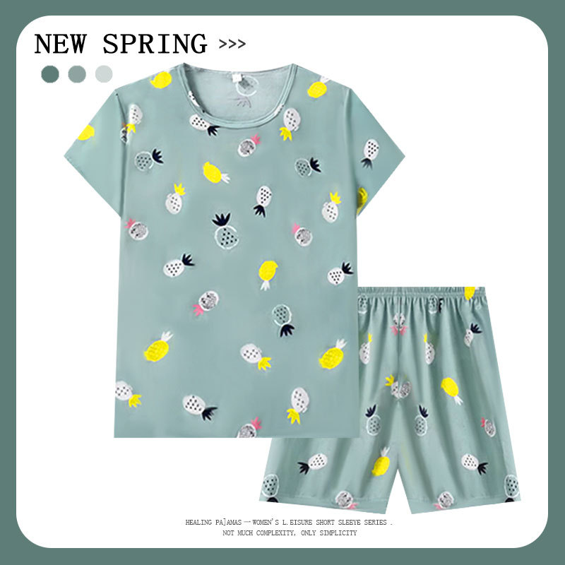 Pajamas Women's Spring Summer Short Sleeve Shorts 2024 Thin Casual Pastoral Style Home Wear Can Be Worn outside Ins Style Suit