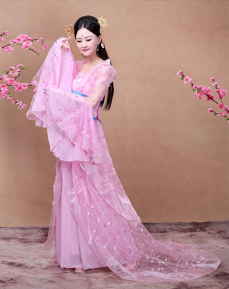 古装贵妃服装唐朝女贵妃皇后公主汉服拖尾舞台影楼服饰演出服装春