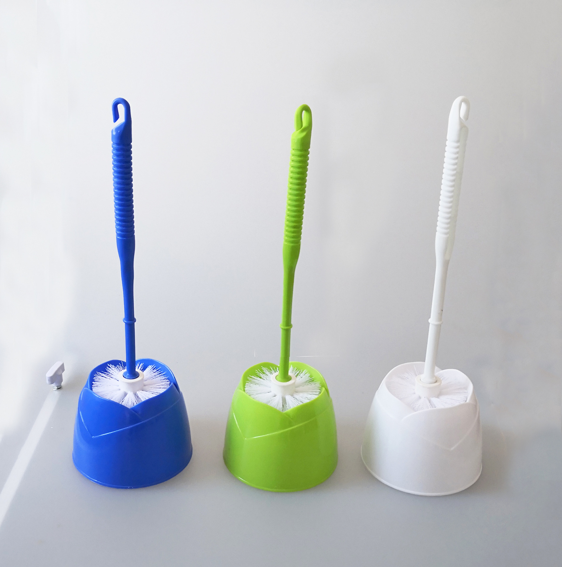 1877 莲花型圆形塑料马桶刷连底座马桶刷带底座 塑料卫生刷套装