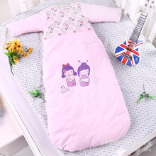 公主可伸缩款长袖睡袋 婴儿用品 绣花粉色可爱睡袋秋冬款婴儿睡袋
