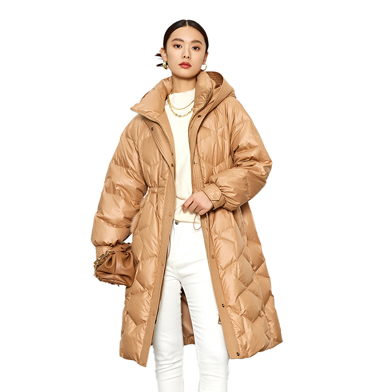 Winter New Goose down down Jacket Mid-Length Mink Fur Bag Mouth Quality Source Factory Brand Same Style Women's Wholesale