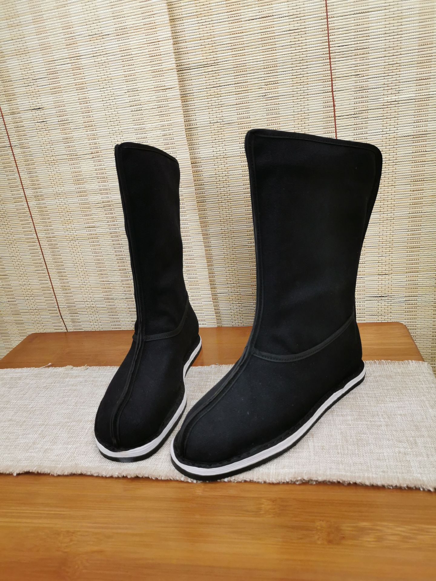 日常汉靴婚鞋千层底布鞋靴子非古装帆布棉布戏曲古典舞蹈演出道具